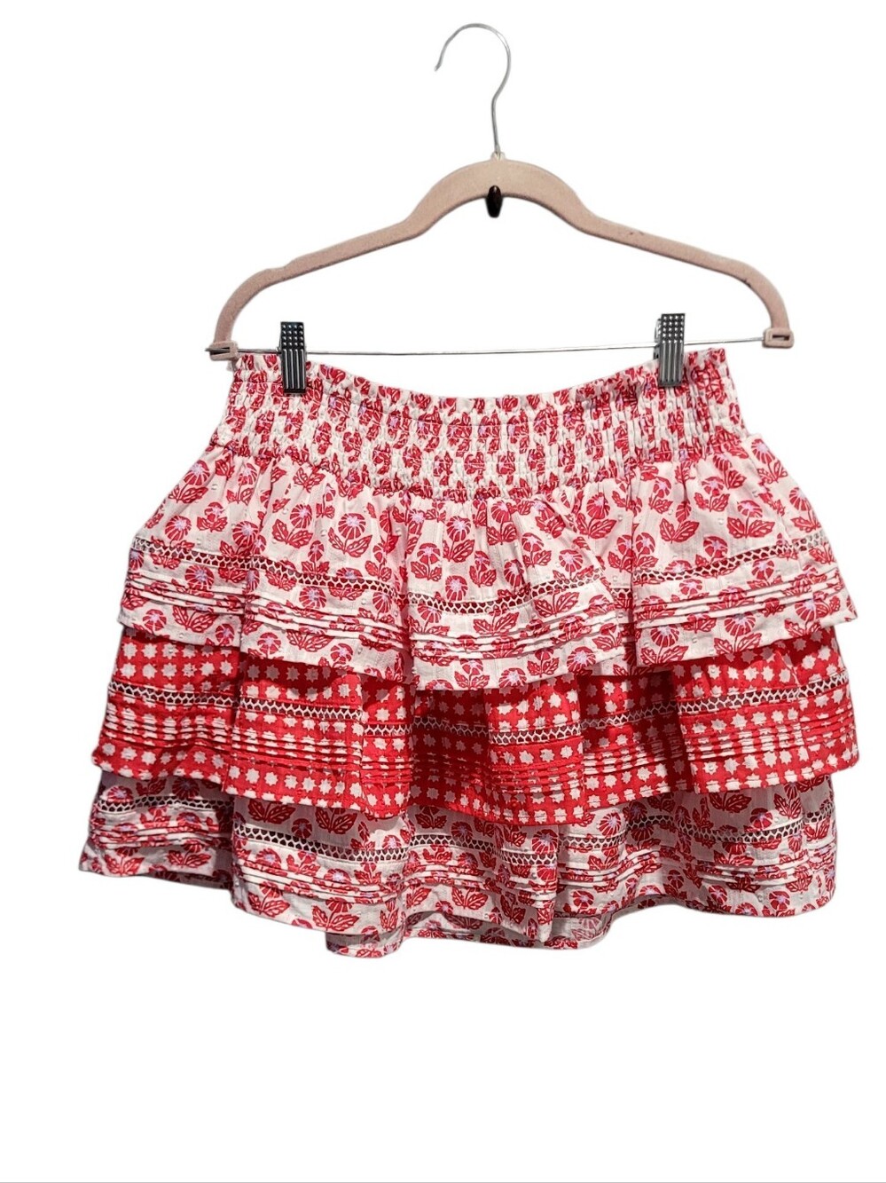 Roller Rabbit for Target Red & White Floral Tiered Skirt Size M